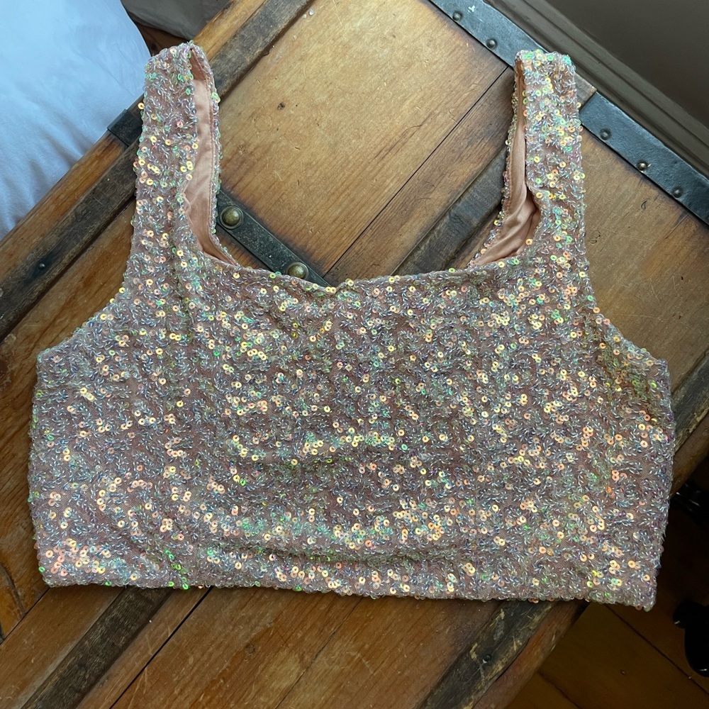 Forever 21+ Sequin Crop Tank